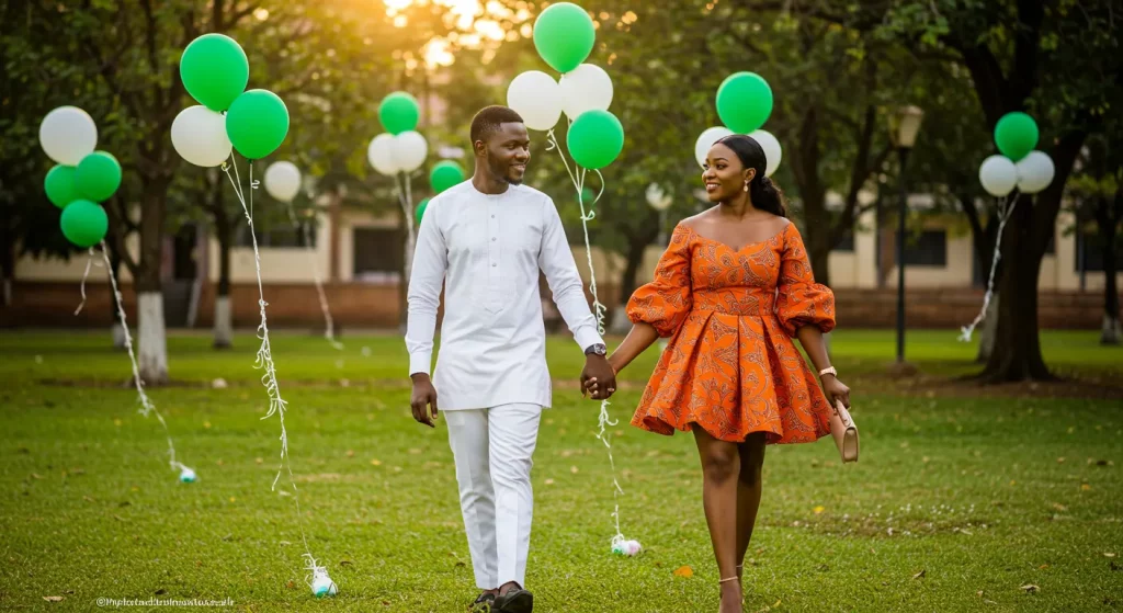 Couple celebrating Independence Day 