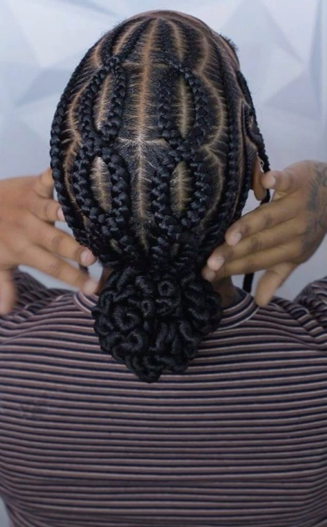 Loop Cornrows with Low Bun