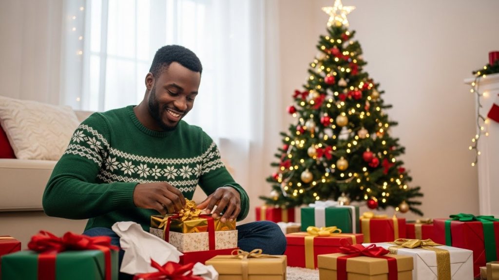 A man celebrating boxing day