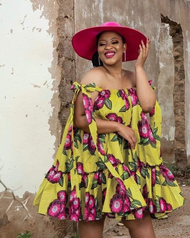 Ankara short gown style 