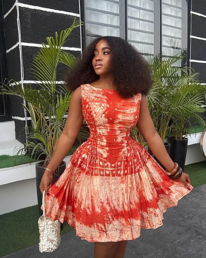 Ankara short gown style 