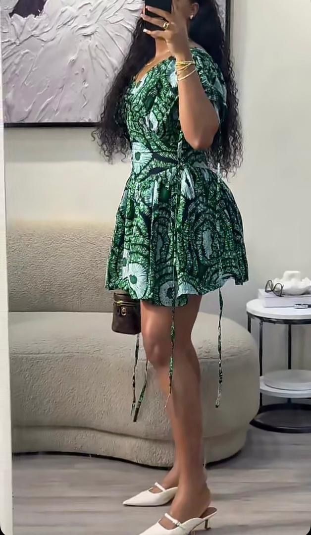 Ankara short gown style 