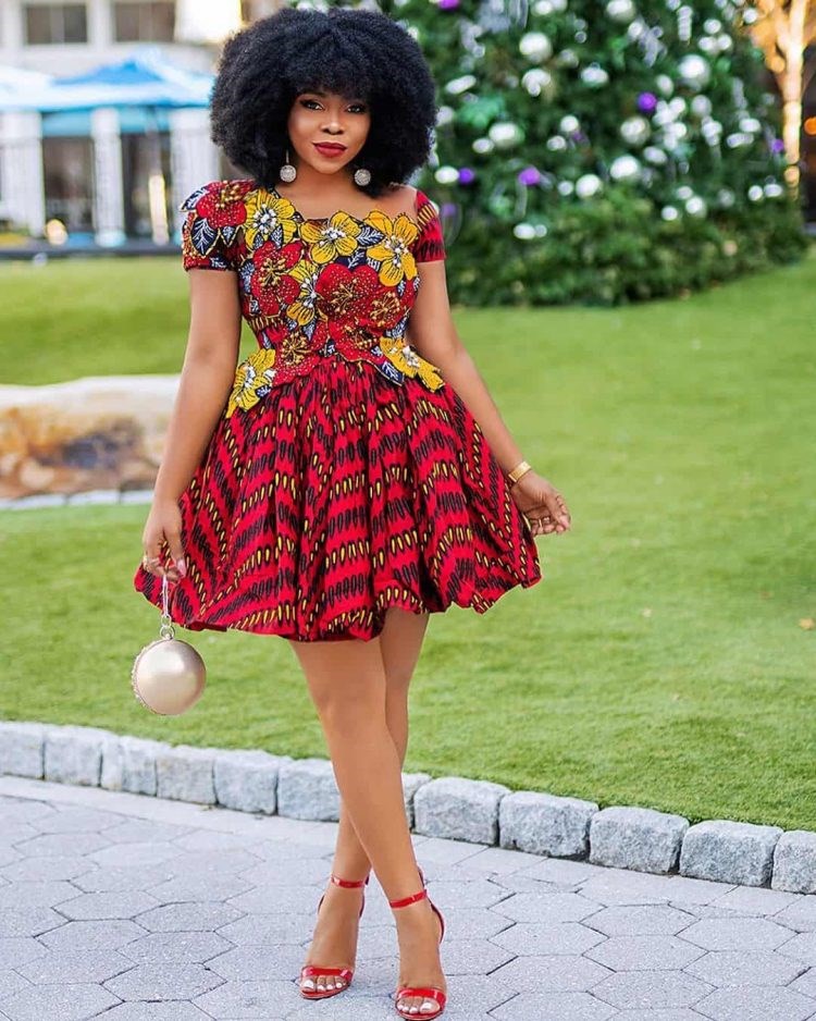 Ankara short gown style 