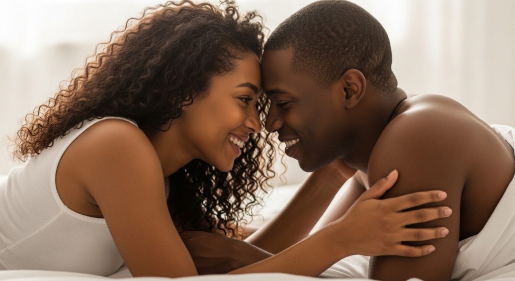 Man reciting love and trust message for her