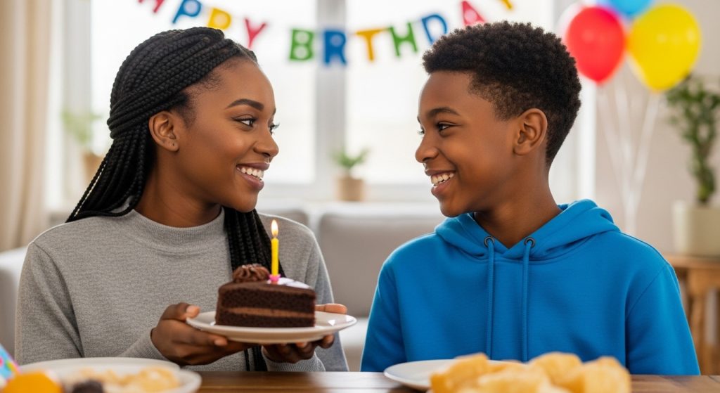 Woman sending sweet birthday wishes to a brother