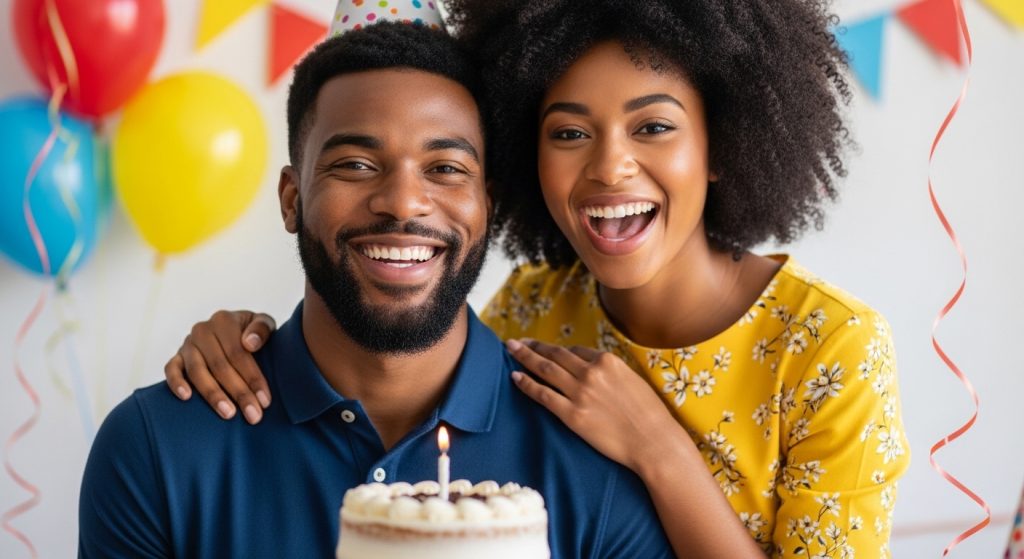 Woman sending birthday wishes to a brother