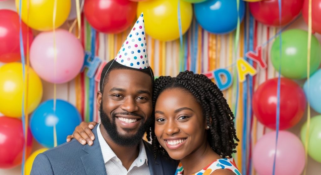 Man saying birthday wishes to a sister.