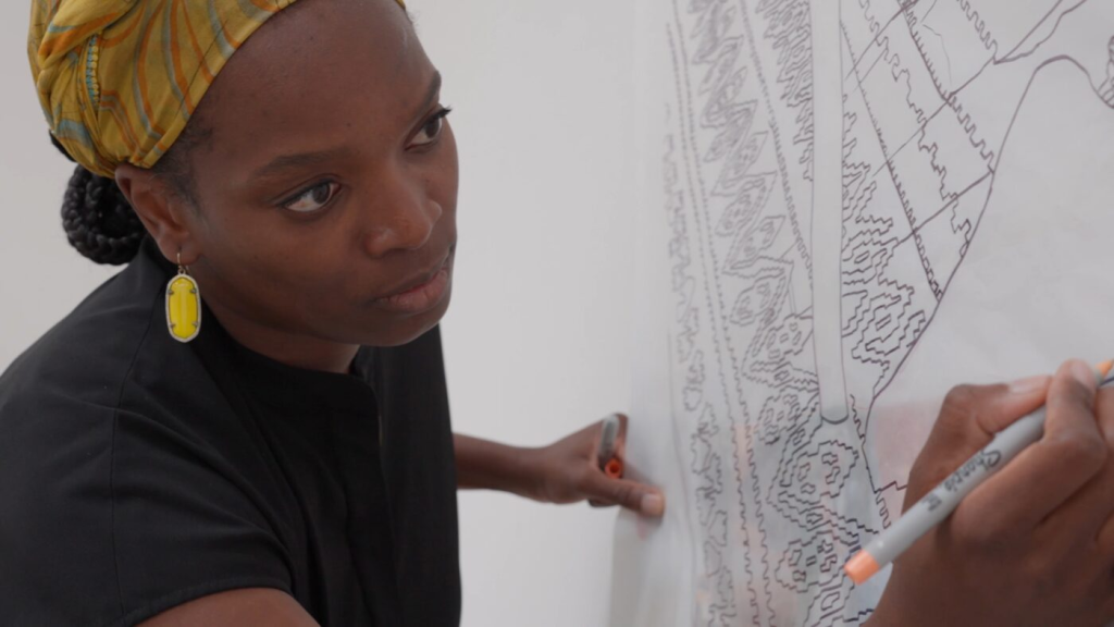 Njideka Akunyili Crosby painting