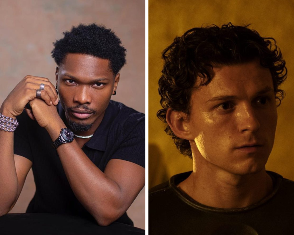 Mike Afolarin playing Tom Holland's role in The Odyssey.